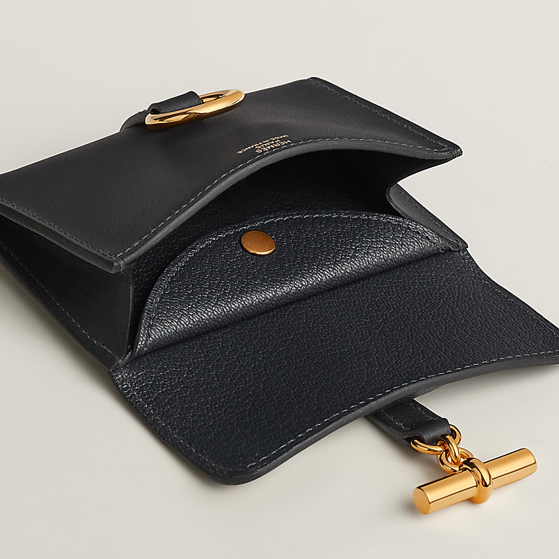 【Navy × ゴールド金具】HERMES 折り畳み財布 グレナン ◇幻の一品◇ HERMES (エルメス) 《グレナン》 コンパクト 財布