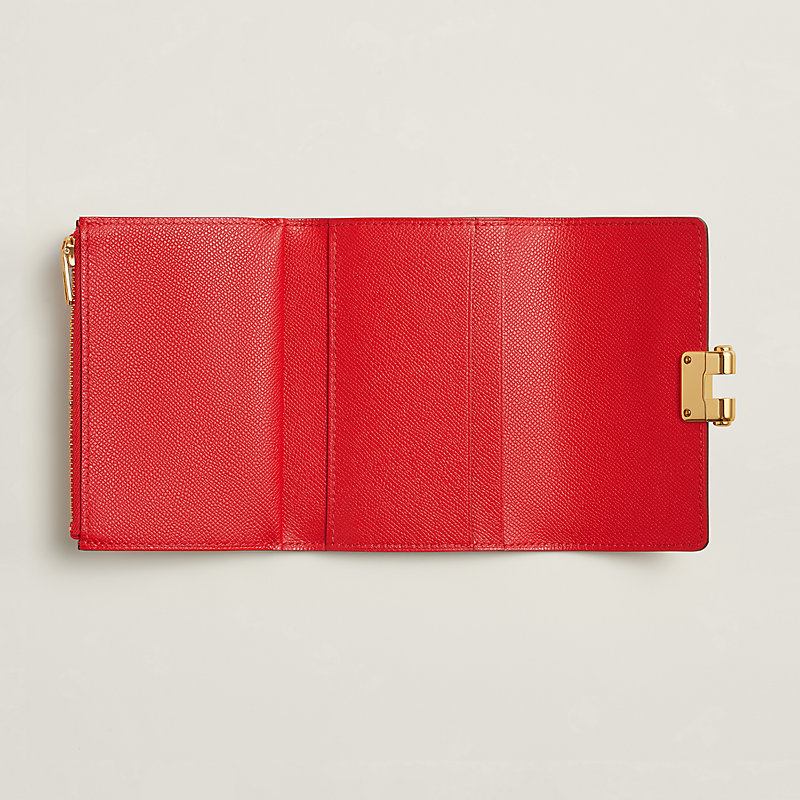 HERMES レッド 六角形 ミニ財布 財布 《シャルニエール》 コンパクト - レッド | Hermès