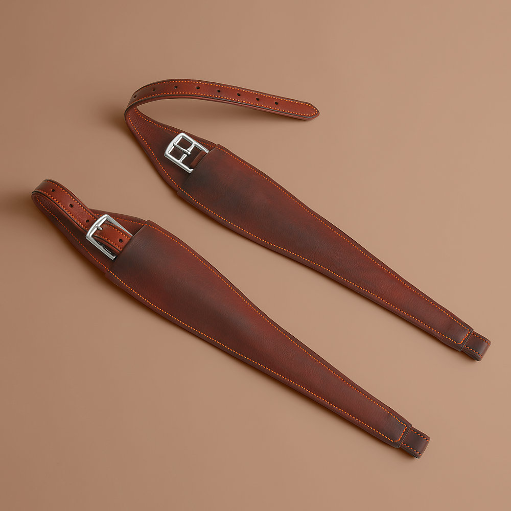 HERMES エルメス あぶみ革 ナチュラルxホワイト135 あぶみ--008743E 00-front-wm-4-
