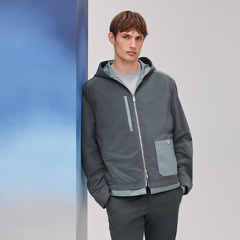 가죽 디테일 장식 리버서블 지퍼 후드 재킷 | Hermès - 에르메스