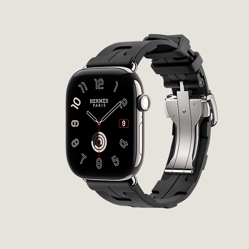 시리즈 12 케이스 & 애플 워치 에르메스 스트랩, Kilim 디플로이먼트 버클 싱글 투어 46mm, 보기: 옆, 3개 중 3번째 보기