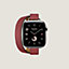 애플 워치 에르메스 스트랩, Attelage 더블 투어 41mm, 보기: 앞, front, 4개 중 4번째 보기