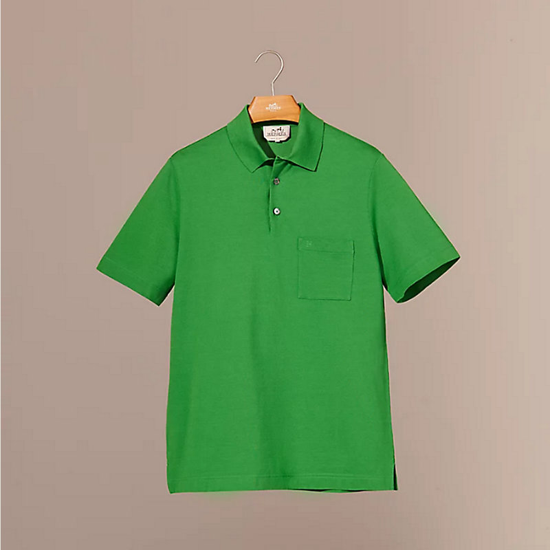 Poloshirt mit Knopfleiste Broderie H
